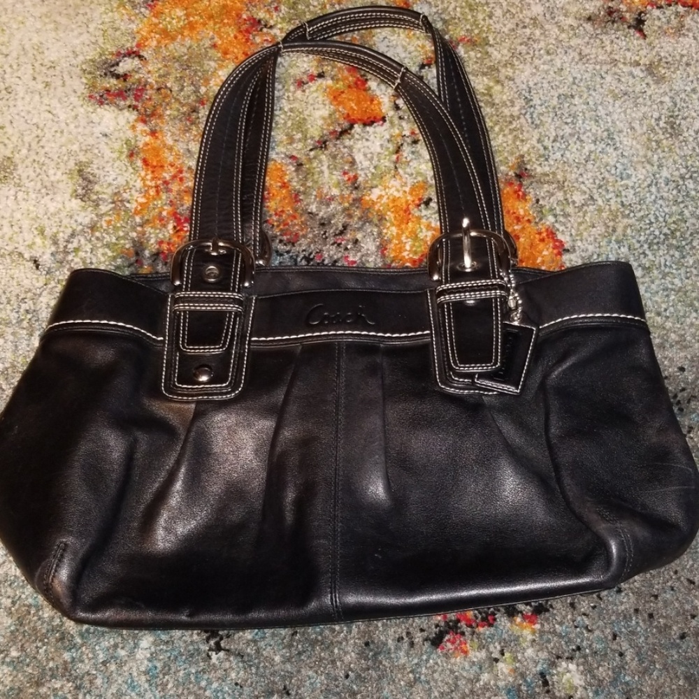Black Leather Coach Hobo